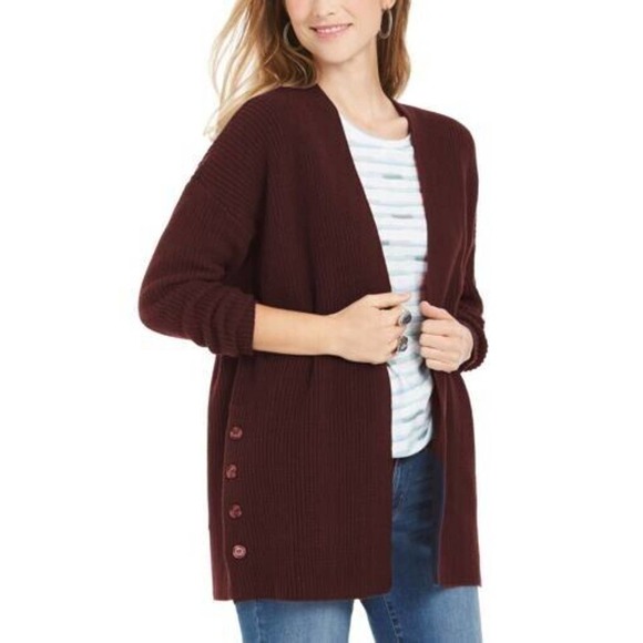Style & Co. Sweaters - Style & Co Carriage Red Button-Side Oversized Cardigan Women's XL NWT MSRP $70